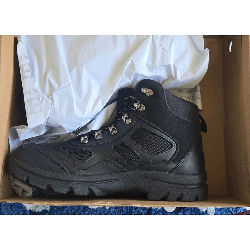 Smiths Workwear Mens Black High Top Hiking Waterproof Boots‎ Size 9.5